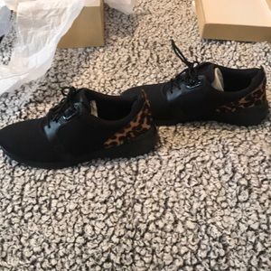 Size 8 Michael Kors Sneakers Black & Cheetah Print
